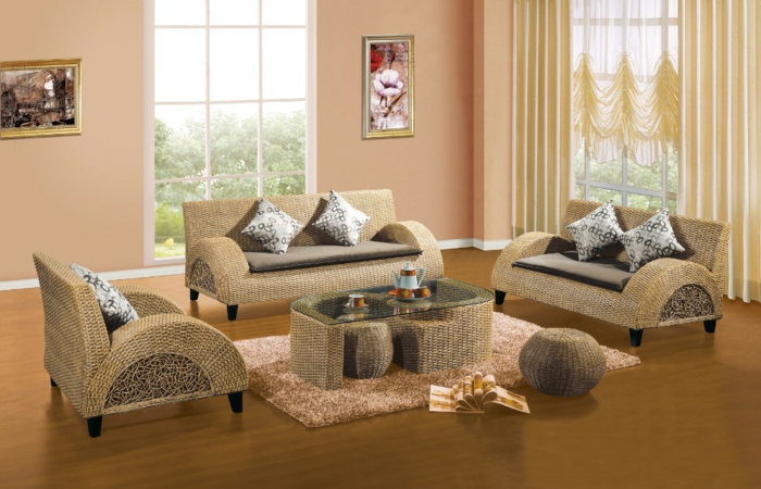 Möbel-aus-Polyrattan-wohnzimmer-elegant