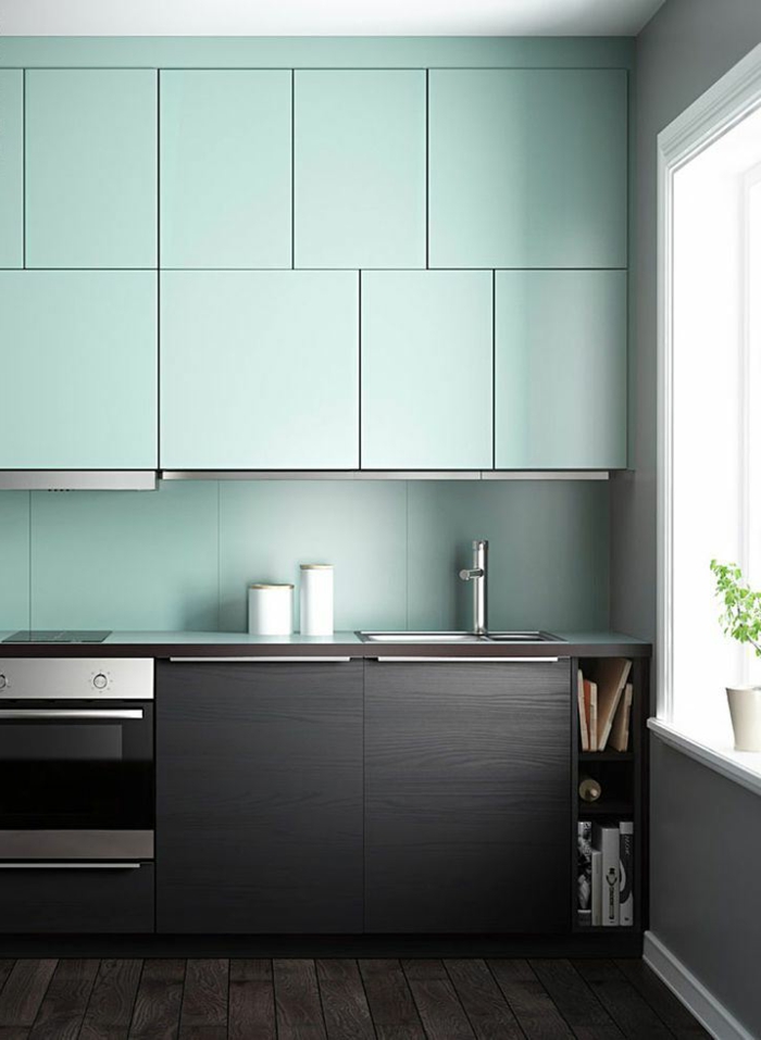 Wandschrank-für-Küche-dunke-modern-grün