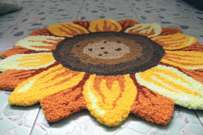 badezimmer- teppich-matte-sonnenblume