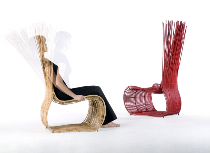 moderne-Stühle-beige-rotes-Modell
