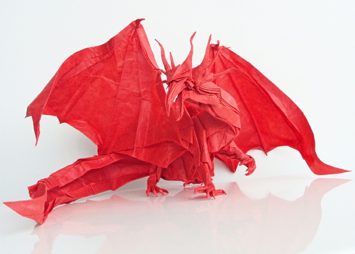 origami-tiere-ein-roter-drache