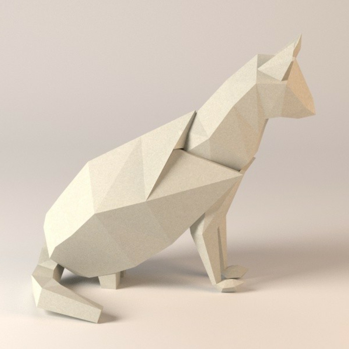 origami-tiere-eine-weiße-katze