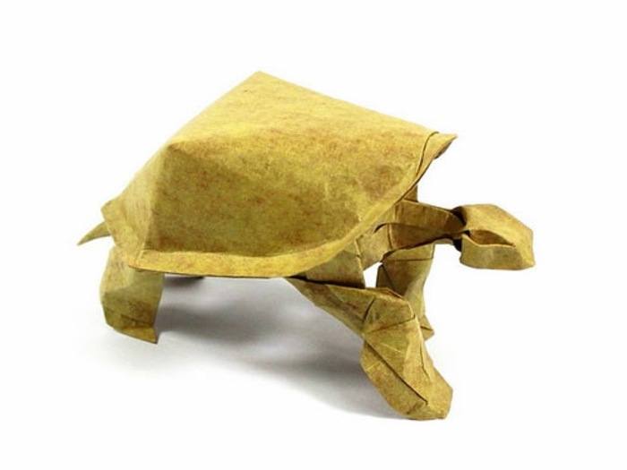 origami-tiere-gelbe-schildkröte