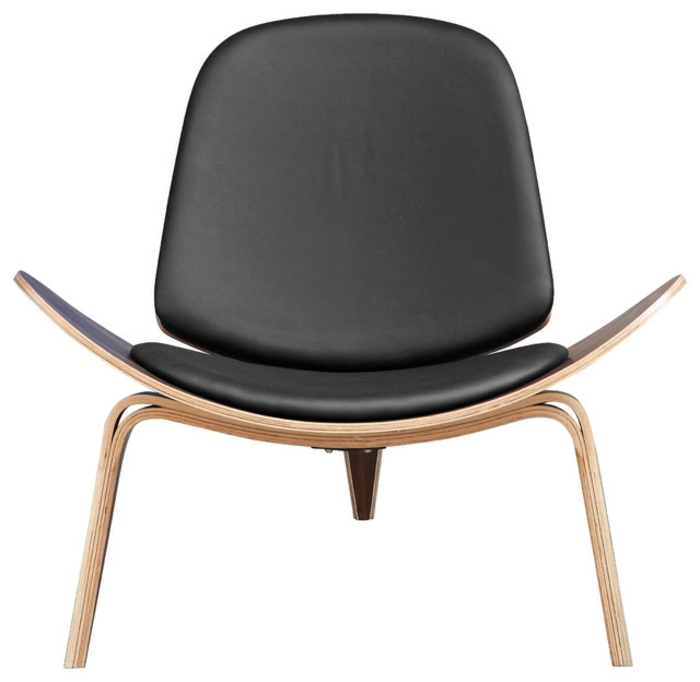 schwarzer-Leder-Stuhl-einmaliges-Design