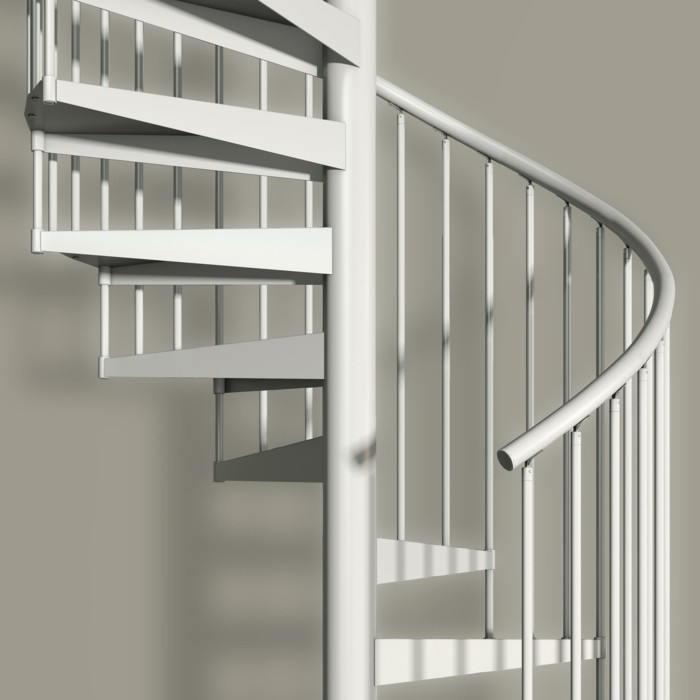 stahl treppen-weißes-modell