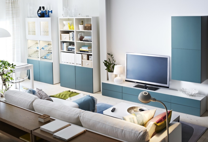 wandschrank-für-wohnzimmer-attraktive-blaue-schränke