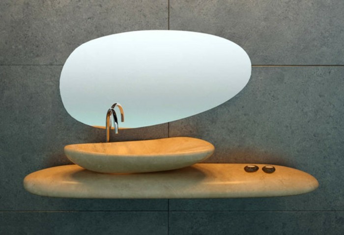 waschbecken-aus-stein-interessanter-spiegel-darüber