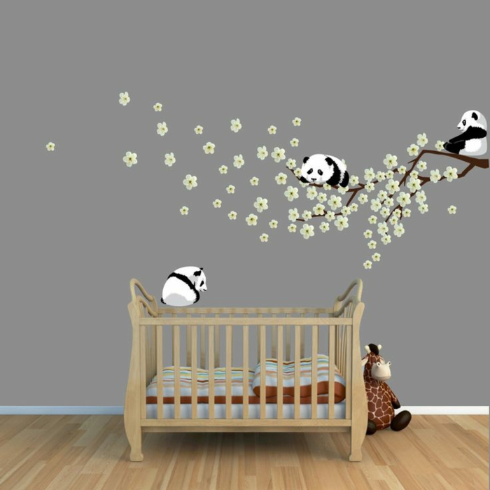 Pandas-Kirschenbaum-Wandtattoos-für-kinderzimmer-Babyzimmer-graue-Wände