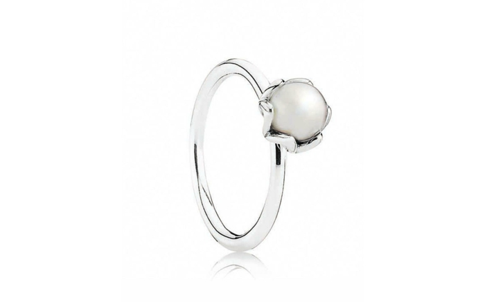 Pandora-schmuck-silberner-Ring-Perle-simpel-elegant