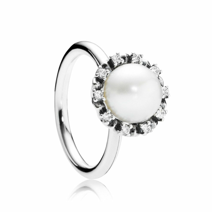 Pandora-Ringe-glitzerndes-Modell-Perle-elegant