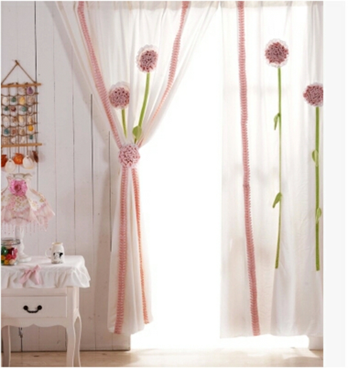 kinder gardinen-mädchen-rosige-deko
