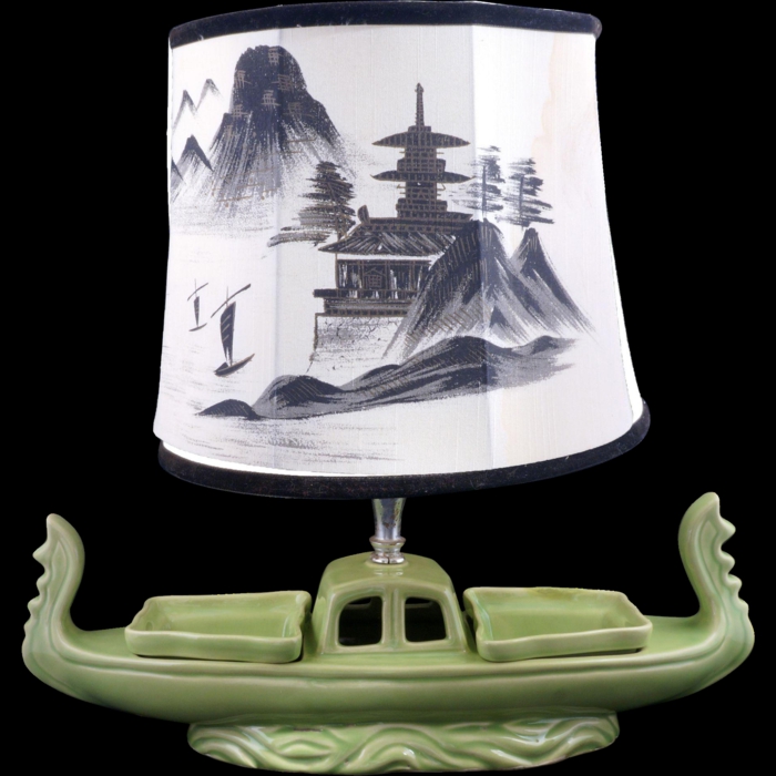 orientalische-Lampe-Porzellan-grünes-Boot-asiatische-Kunst