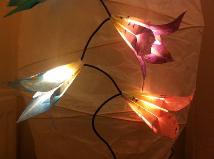 origami-blumen-Leuchten-Papier-Lampen