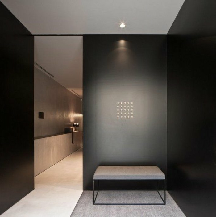 schiebetür-schwarz-stilvoll-effektvoll-matt-Punkte-Dekoration-elegantes-Design