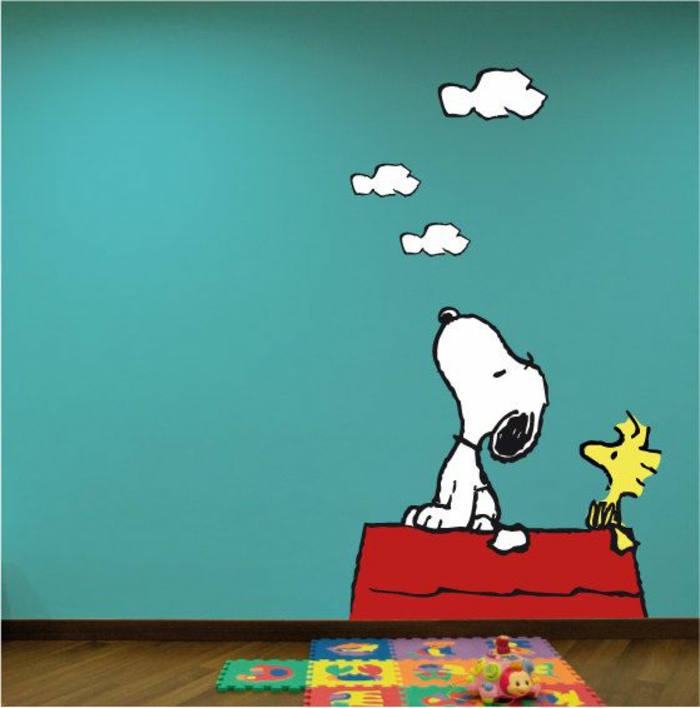 wandsticker-Snoopy-Wolken-lustig-süß
