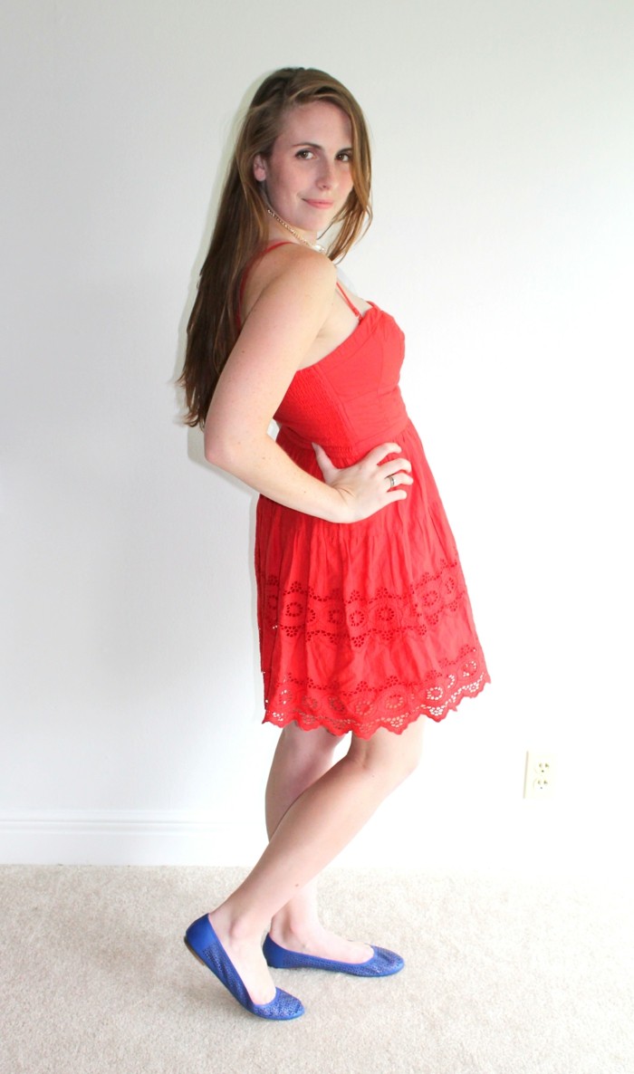 Kleid schuhe spitze welche blaues mit Rotes Kleid