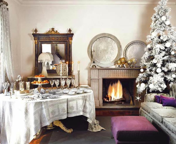 wunderschöne-Tischdekoration-weihnachtsbaum-künstlich-Kamin