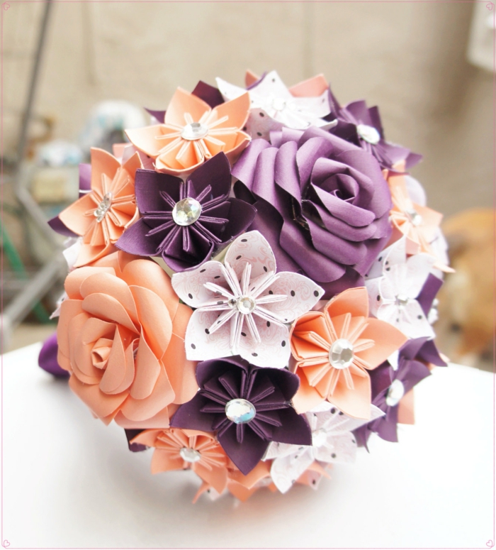 wunderschöne-origami-Papierblumen-Strauß