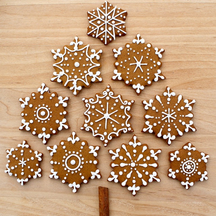 Cookies-Weihnachten-Winter-weiße-Dekoration