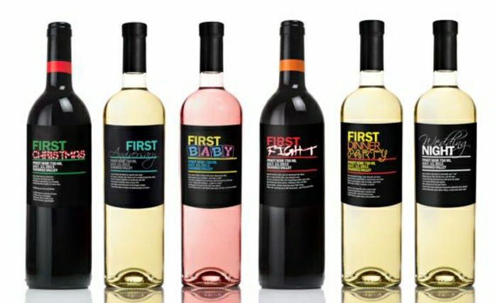 Weinflaschen-verschiedene-Weinsorten-für-spezielle-Ereignisse-Weinetiketten-selbst-gestalten