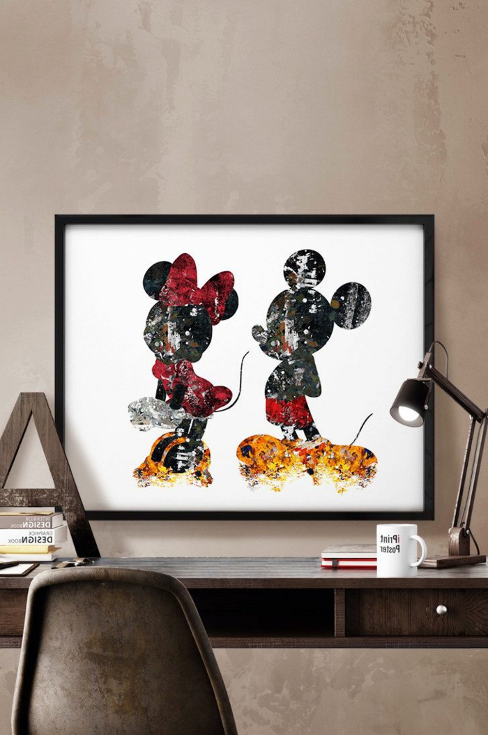 abstrakte- Zimmer-Deko-dekoartikel-Wandbild-Mickey-Minnie