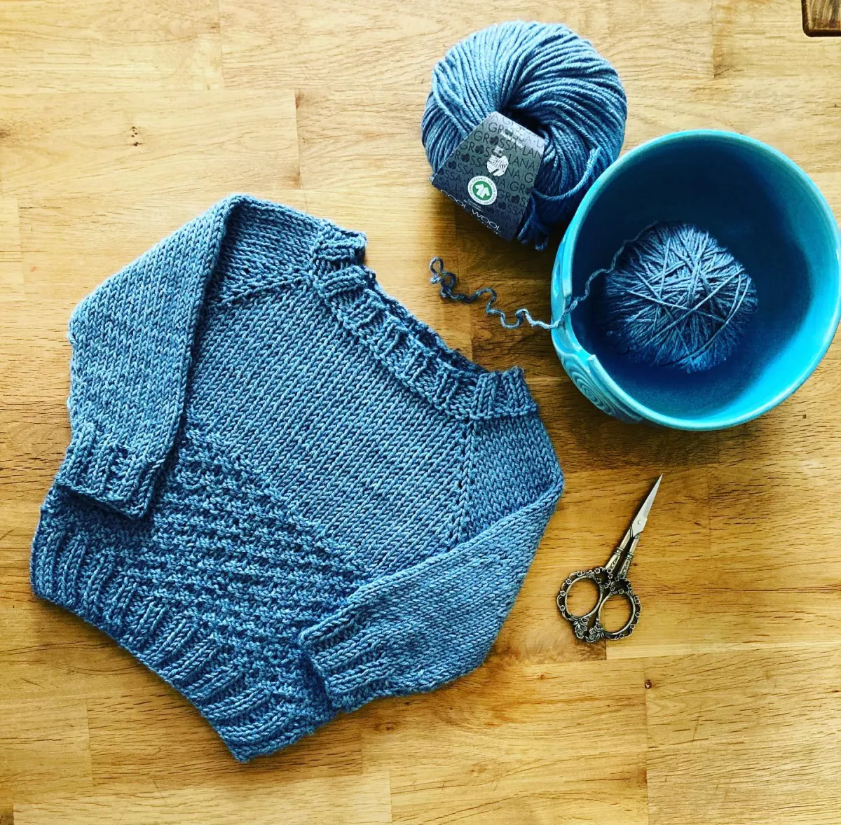 baby pullover stricken blau garn für fortgeschrittene