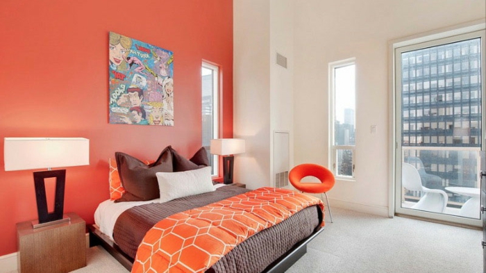 dekoideen-wohnung-schlafzimmer-in-orange-gestalten