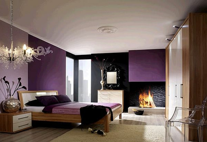 farbgestaltung-wände-wandfarbe-aubergine-jugendzimmer-streichen-ideen