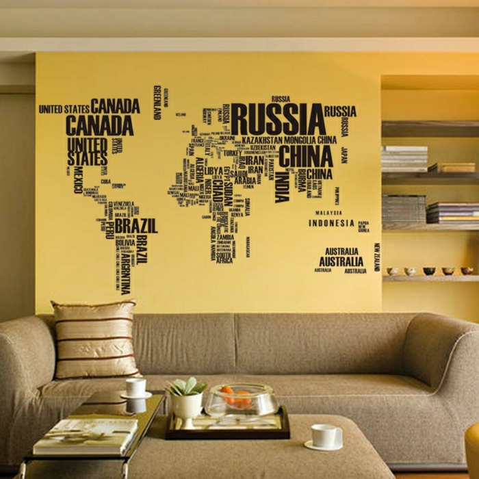 interessante-Zimmer-Deko-Wandgestaltung-Atlas-Weltkarte