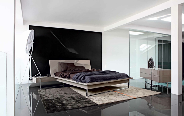 moderne-wandfarben-gestaltung-weiß-schwarz-schlafzimmer