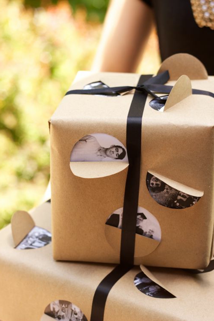 personalisierte-Geschenke-verpacken-schwarz-weiße-Fotos-originelle-Idee