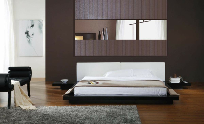 schlafzimmer-einrichten-braune-wandgestaltung