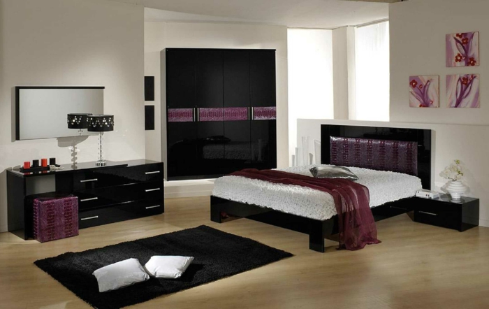 streichen-ideen-schlafzimmer-schwarz-weiß-kombinieren