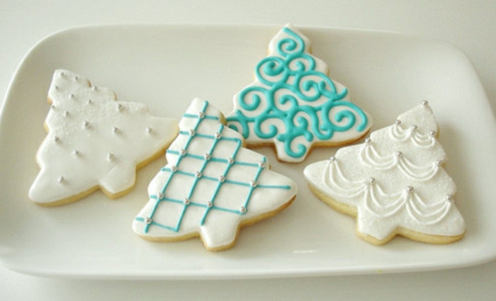 weihnachts kekse-weiß-und-himmelblau