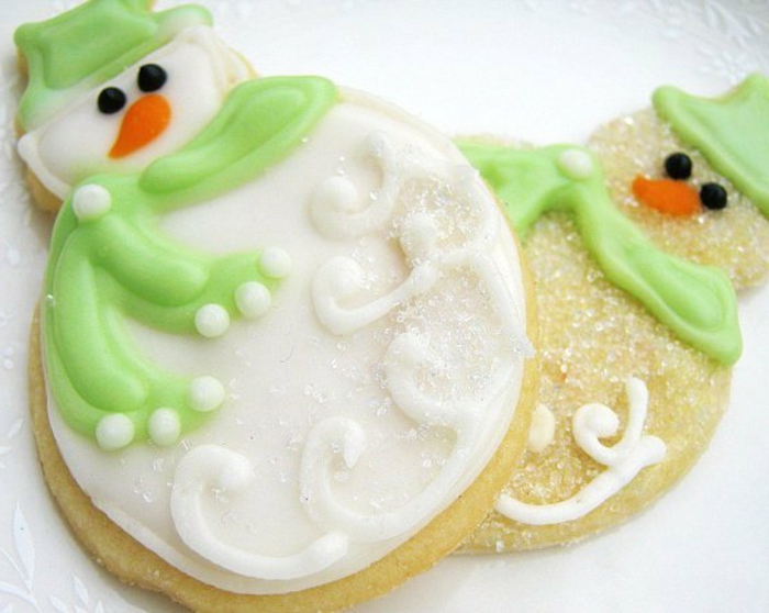 weihnachts kekse-zucker-schneemann