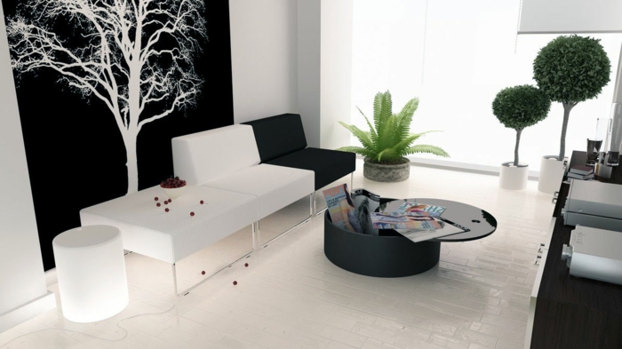 weiße-möbel-wandfarbe-schwarz-wohnzimmer-wandfarben-gestaltung