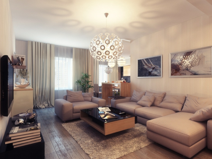 wohnzimmer-style-moderne-bilder-über-dem-sofa