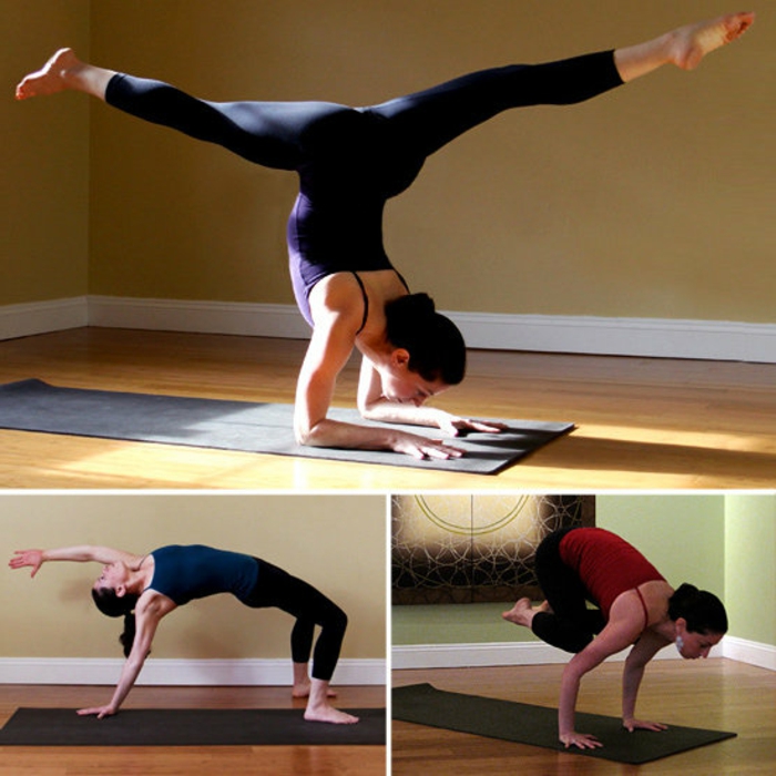 yoga-übungen-drei-verschiedene-positionen
