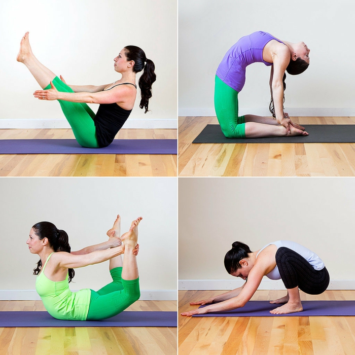 yoga-übungen-verschiedene-fotos-vier-stücke