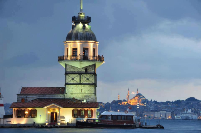 Istanbul –Sehenswürdigkeiten-türkisch-Kız Kulesi-Mädchenturm-Der-Leanderturm