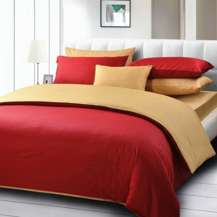 Moderne-Bettwäsche-rot-gelb-minimalistisch