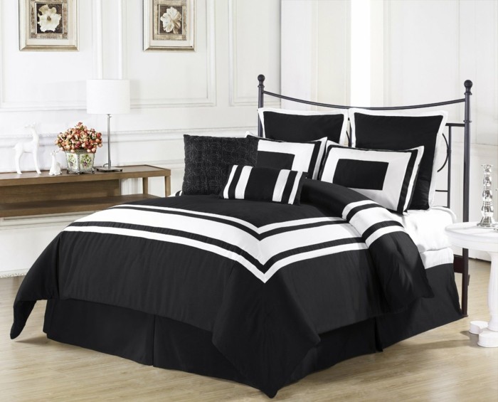 Moderne-Bettwäsche-schwarz-weiß