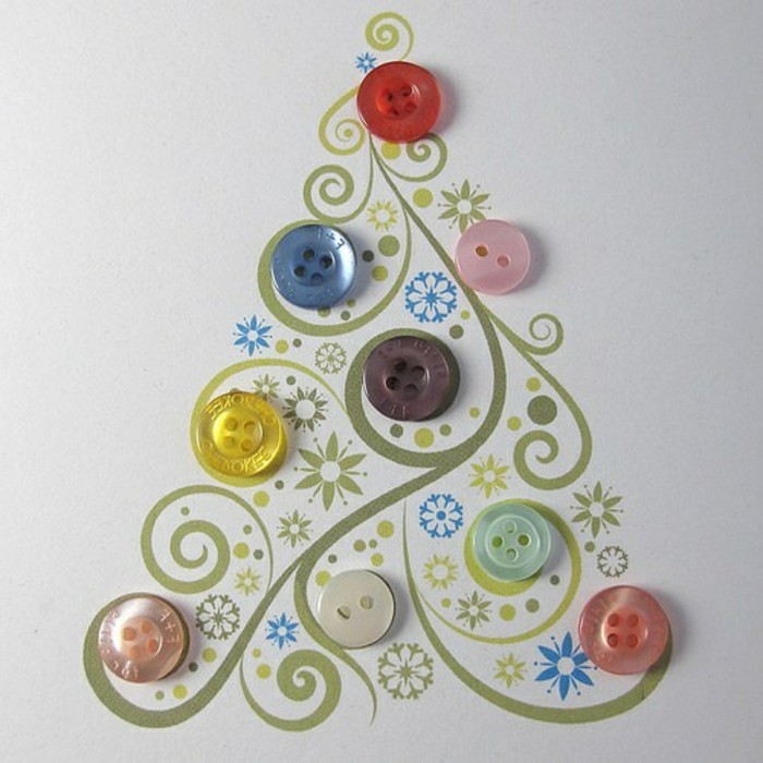 diy-ideen-zum-weihnachten-tannenbaum-figur-mit-vielen-knöpfen