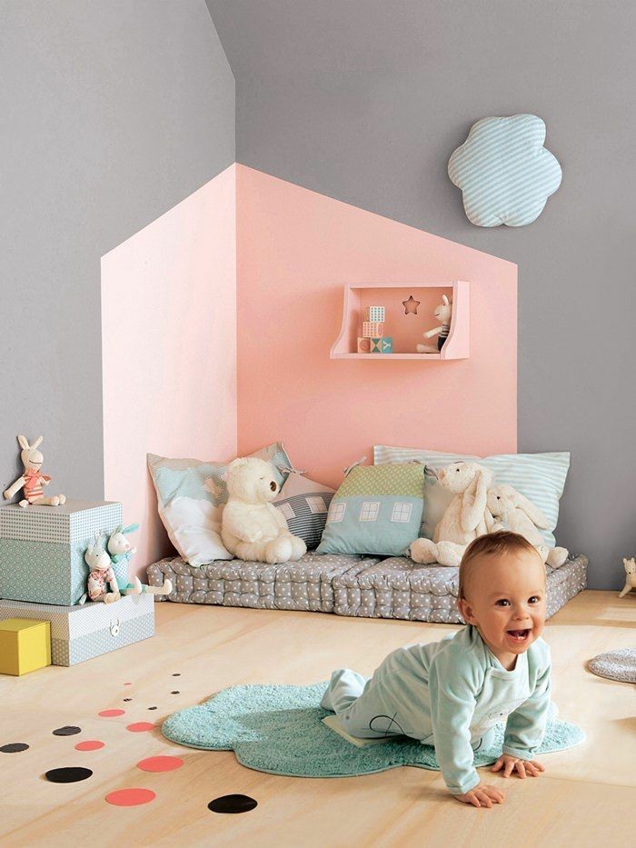 ideen-zum-streichen-des-Kinderzimmers-zweifarbige-wände-streichen