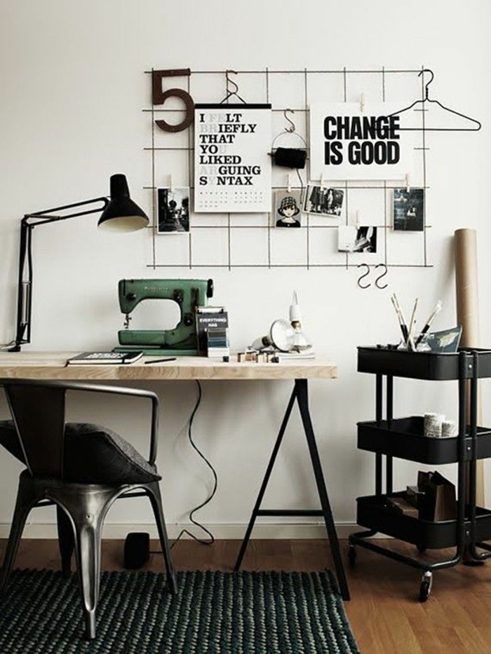 kreative-wohnideen-fürs-Arbeitszimmer-Nähmaschine-Dekoration-auf-dem-Schreibtisch
