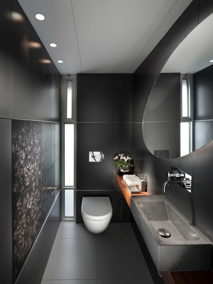 stilvolle-badgestaltung-ideen-grau-schöne-Dekoration