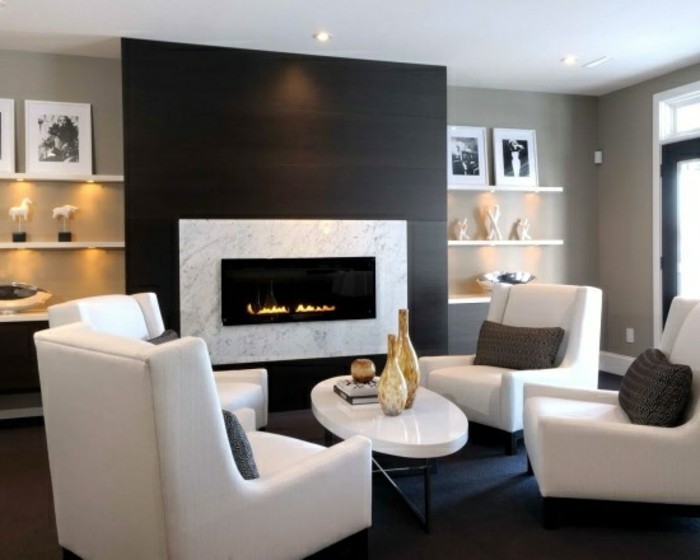 Kamine-marmor-einbauen-weiße-lounge-möbel