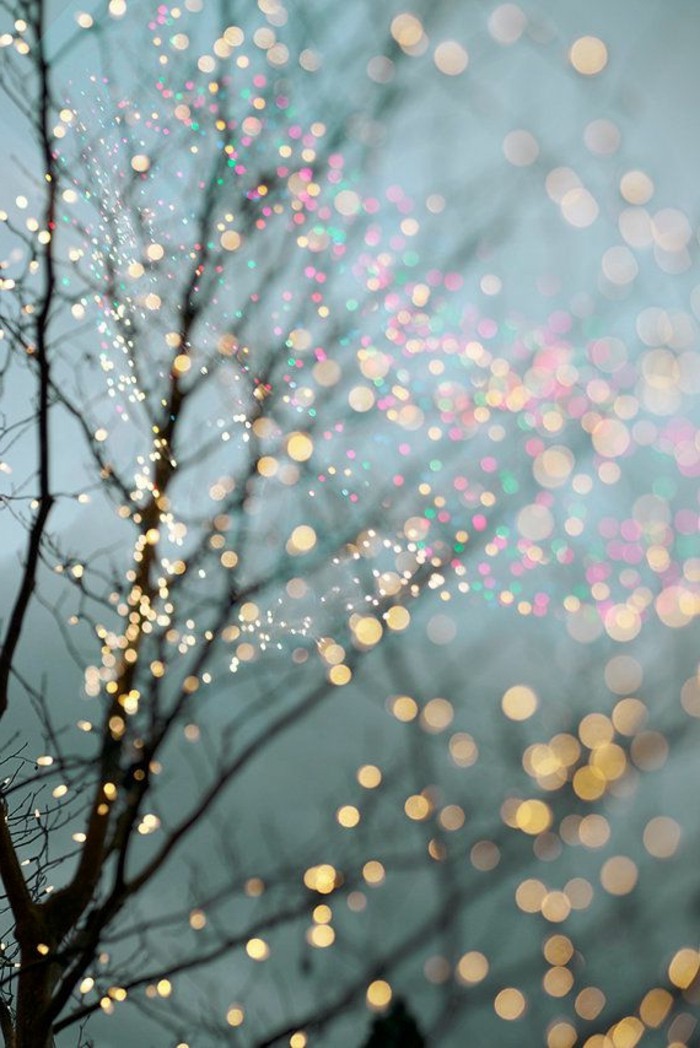 Winterbilder-Weihnachten-geschmückter-leuchtender-Baum