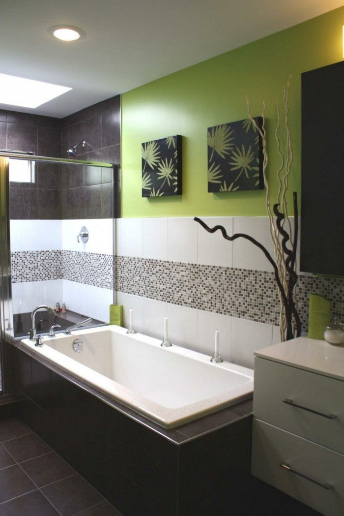 badezimmereinrichtung-kleines-design-grüne-wand-super-bilder