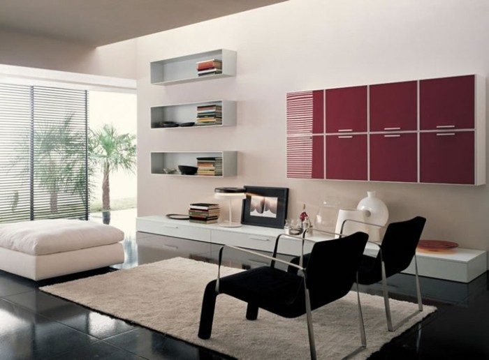 einrichtungsideen-wohnzimmer-kreative-wohnwand-wunderschöne-möbel